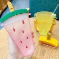 水果冰棒塑膠吸管杯含背帶