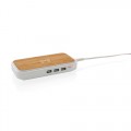 XD Design Bamboo 5W wireless charger with 3 USB ports P308.459