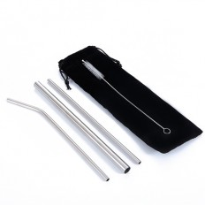  Stainless Steel Drinking Straws (4 Pieces Set)
