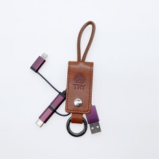 皮革匙扣充電線-China Mobile